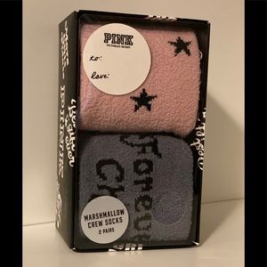 VS PINK MARSHMALLOW COZY CREW SOCKS